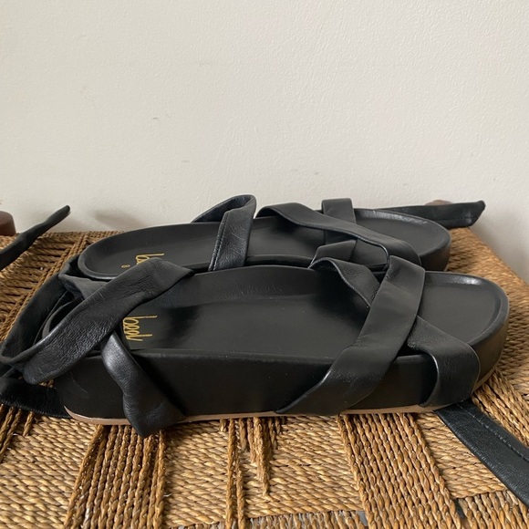 Beek Shoes Women’s 8 Parula Sandals Black Leather Tie Handmade in Mexico - Picture 7 of 10